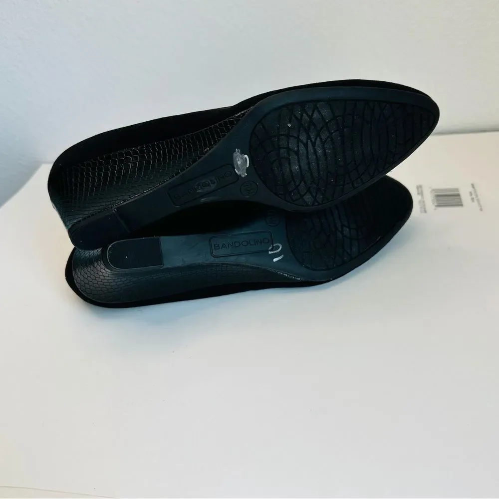 Bandolino Black Suede Wedges Shoes‎  Size 7.5